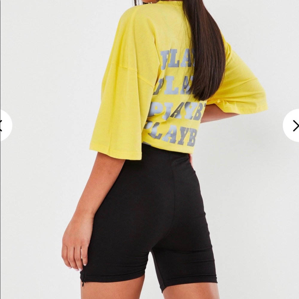 🔄 Playboy Black Cycling Shorts - Picture 4 of 5